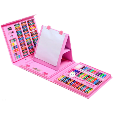 JUGUETES SET DE ARTE 208 PIEZAS COLOR ROSADO