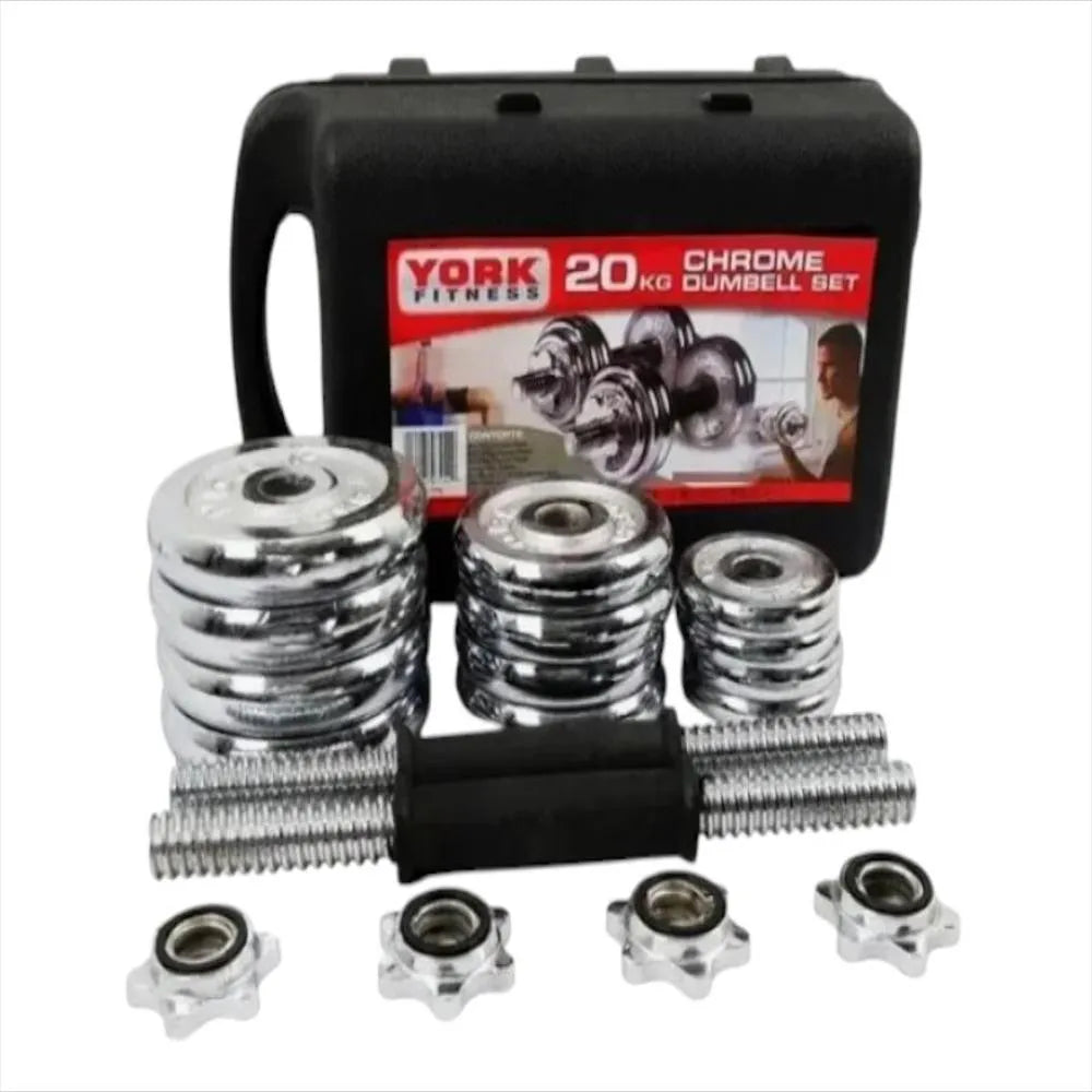 KIT DE PESAS 20 KL CROMADAS