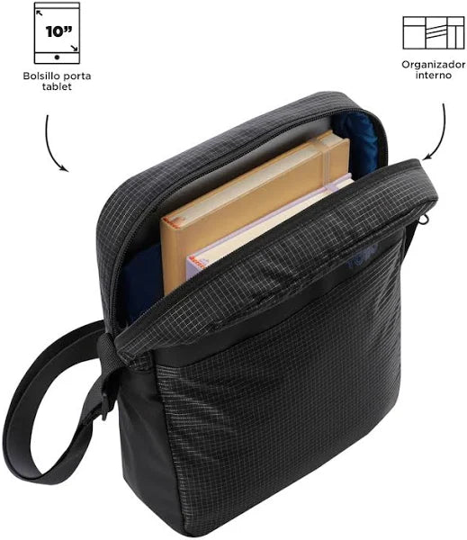 BOLSO HOMBRE PORTA TABLETA 10" DUAL S NEGRO (TOTTO)