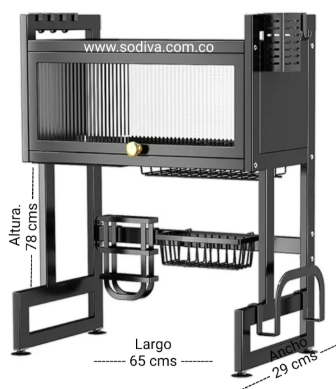 ESCURRIDOR PLATERO CON TAPA 65 CM