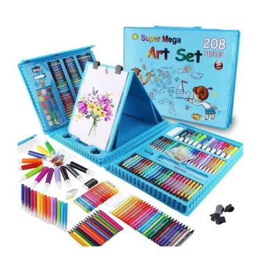 JUGUETES SET DE ARTE DE 208 PIEZAS COLOR AZUL