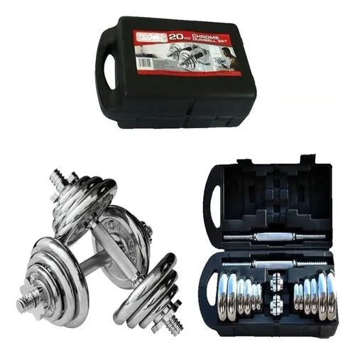 KIT DE PESAS 20 KL CROMADAS