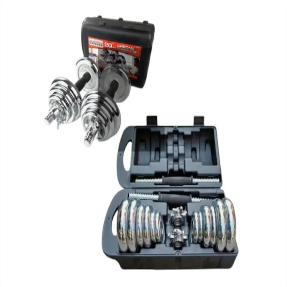 KIT DE PESAS 20 KL CROMADAS